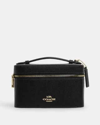 NWT Coach Cosmetic Case In Black Leather CW727 - Image 1 of 4