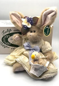 Bearington 14" Tulip & Ducky Plush Jointed Bunny Rabbit Teddy #1077 w/Tags & Box - Picture 1 of 13