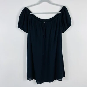 Mini Vestido Lulus Talla Pequeña Keep It Fresh Fuera del Hombro Negro - Imagen 1 de 2