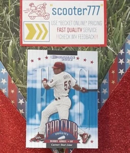 2002 Donruss~#213⭐BOBBY ABREU⭐️《Career STAT LINE Foilboard》#/307 *AVG~PHILLIES - Picture 1 of 2