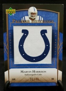 2007 Upper Deck Premier Stitchings Team Logo Gold #53 Marvin Harrison #22/40