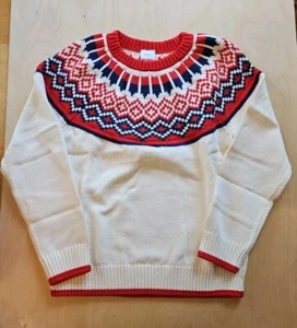 NWOT HANNA ANDERSSON YULETIDE HOLIDAY FAIR ISLE SWEATER 140 10 $68 - Picture 1 of 6