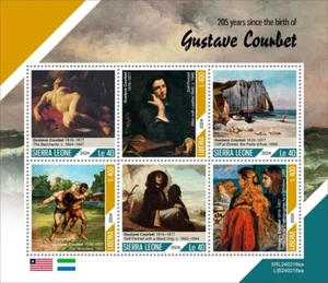 Gustave Courbet Paintings Art 205 Years MNH Stamps 2024 Liberia Sierra Leone M/S - Picture 1 of 1