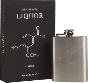 KIKKERLAND Chemistry Hip Flask Stainless Steel Drink Holder Pocket Hidden - Picture 1 of 8