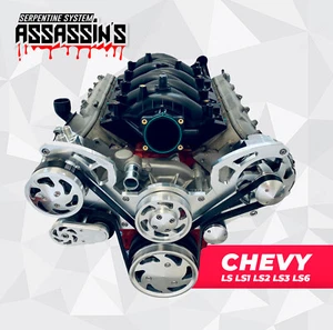 Chevy LS LS1 LS2 LS3 LS6 Serpentine Pulley Kit ALT AC Camaro Style Balancer USA - Bild 1 von 4