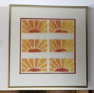 Vtg 70s Modern Art Print Signed Robert Boundy Seattle Artist Proof Framed MCM - Picture 1 of 19