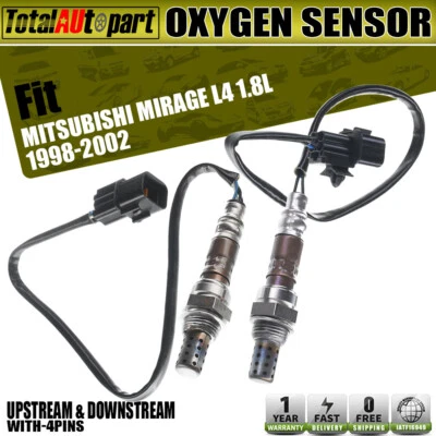 2x Sensores de oxígeno para Mitsubishi Mirage1998-2002 L4 1,8 L aguas arriba y aguas abajo Foto 1 de 4