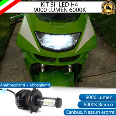 LAMPADA LED H4 6000K 9000 LUMEN CANBUS KAWASAKI NINJA 600 ZX-6R MOTO NO ERROR - Immagine 1 di 4