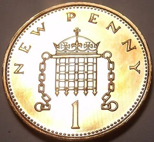 Proof Great Britain 1974 Penny~Only 100,000 Minted~Crowned Portocullis~Free Ship - Picture 1 of 2