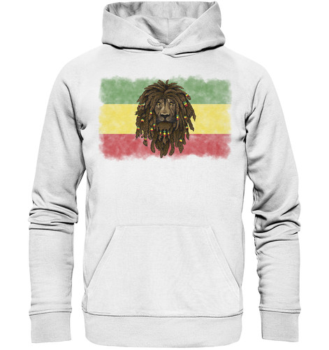 LOEWE Felpa con cappuccio Rasta Leone Rastafari Bandiera Reggae Giamaica 100% cotone biologico
