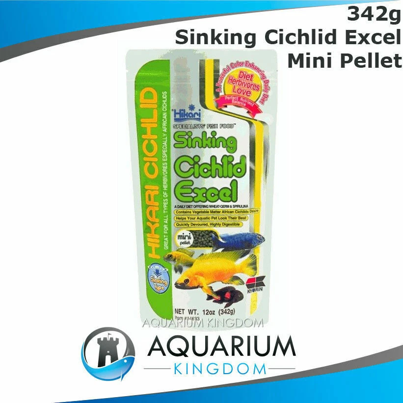 2 X Hikari Sinking Cichlid Excel Mini Pellet 342g