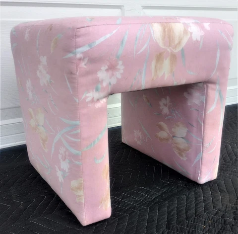 Vintage Mid Century Thayer Coggin Pink Floral Upholstered Bench Cover