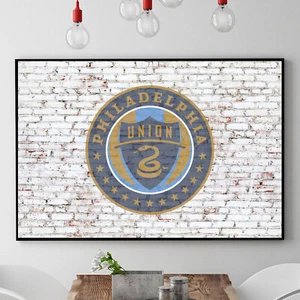 Philadelphia Union auf Ziegelmauer Schild MLS Major League Fußball POSTER LEINWAND - Bild 1 von 6