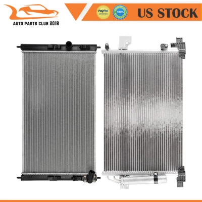 Radiator And AC Condenser Fits 2016 2017 2018 2019 Mitsubishi Outlander Sport - Image 1 of 4