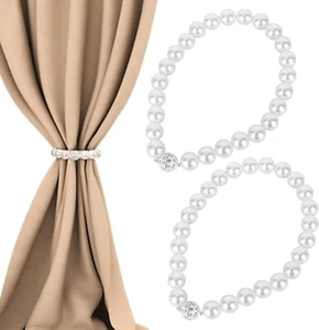 Starke Magnetische Vorhang Raffhalter, Faux Perle Gardinenschließe, Raffhalter f - Bild 1 von 7