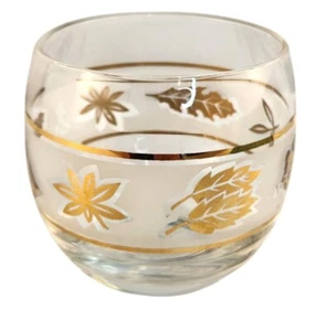 Culver Starlyte Roly Poly Lowball Old Fashioned Glasses Frosted Band Design Mid - Picture 1 of 7