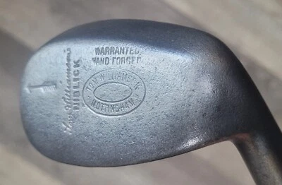 Antique Vintage T Williamson Nottingham Hickory Wood Shaft Golf Club Rut Niblick — 第 1/4 张图片