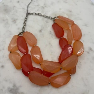 Collar grueso coral rosa multi trenzas facetado - Imagen 1 de 12