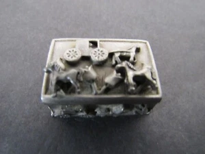 Vintage Zinn Pin Ohrstecker Pferd Ohrringe & passende Pferdekutsche Pin & Box RAR! - Bild 1 von 7