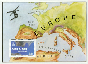 Gibraltar #SGMS399 MNH S/S 1978 QEII Strait View from Space Map Satellite [364]