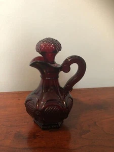 Avon 1876 Cape Cod Ruby Red CRUET Oil Dressing Holiday Tableware - Picture 1 of 6