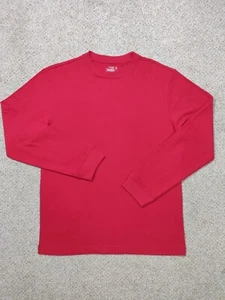 Time and True Women's Size L (12-14) Cotton Long Sleeve Solid Red T-Shirt - Picture 1 of 8