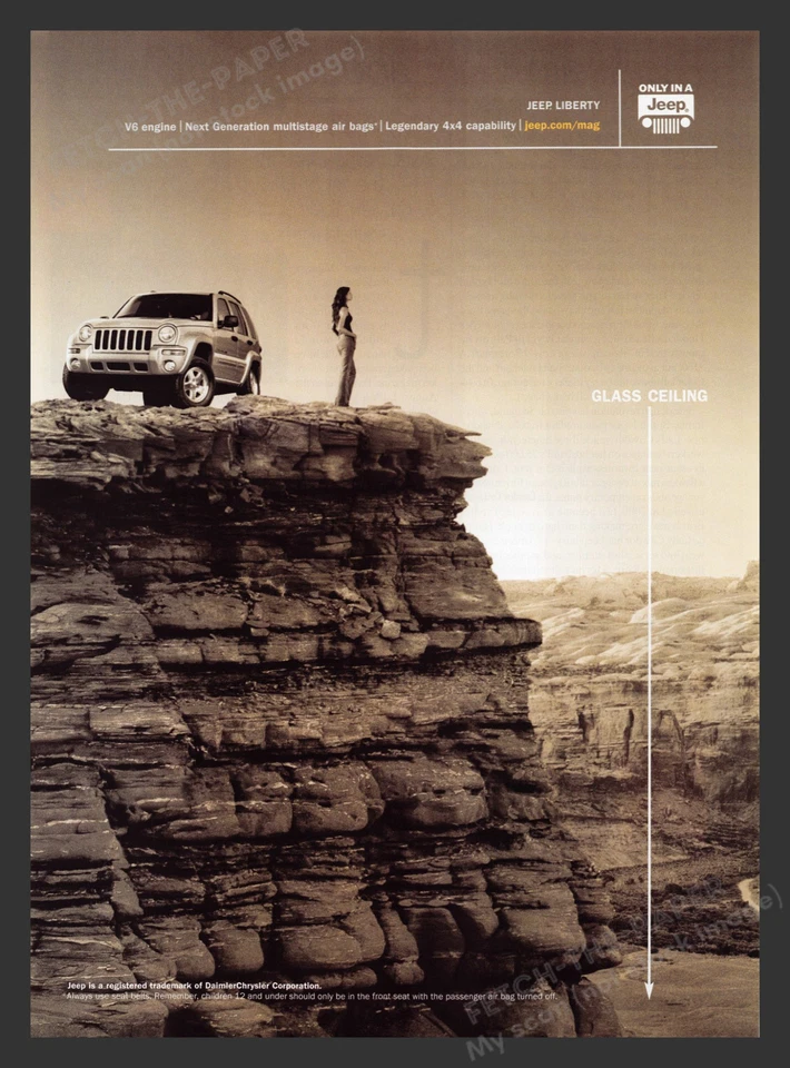 Jeep Liberty Cliff techo de vidrio años 2000 anuncio impreso 2003 Foto 1 de 1