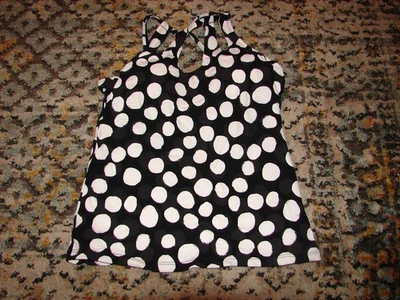Women's New Swimsuit Top La Blanca Black w/ White Polka Dots Size 6 - Image 1 of 2