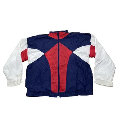 Винтажный MacGregor ветровка 90-х трек куртка мужчин XL красный белый синий Americana - Изображение 1 из 4