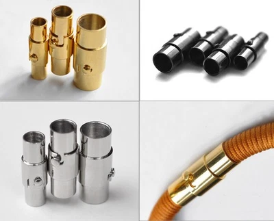 2pcs Magnetic Clasps Leather Cord Bracelet Connectors DIY Jewelry Making - Image 1 of 4