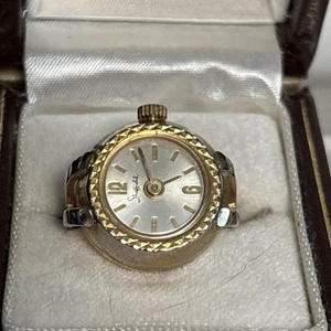 Orologio Vintage Lady Sheffield ANELLO Gioiellato Regolabile Misura 5 In Scatola Originale - Foto 1 di 8