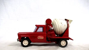 Tonka #52110 Jeep Red/White Cement Mixer Vintage Model Hobby Car - Picture 1 of 6
