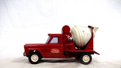 Tonka #52110 Jeep Red/White Cement Mixer Vintage Model Hobby Car - Image 1 of 4