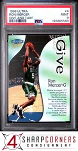 1998 ULTRA GIVE AND TAKE #4 RON MERCER CELTICS POP 1 PSA 9 - Picture 1 of 3