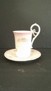 Vintage Weimar Germany Demitasse Floral Tasse & Untertasse - Bild 1 von 7