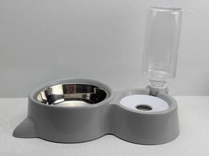2 In 1 Food Container Cat Dog Bowl Feeder With Automatic Water Dispenser New - Bild 1 von 6