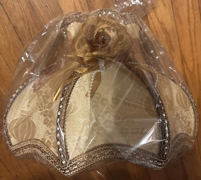 Cubierta de pantalla de lámpara vintage victoriana flecos cuentas encaje café pantalla pastel gótico Foto 1 de 4