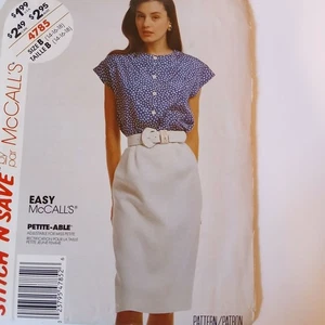 Blusa y falda recta McCalls 4785 Trad años 90 secretaria de oficina 14-18 costura de colección - Imagen 1 de 5
