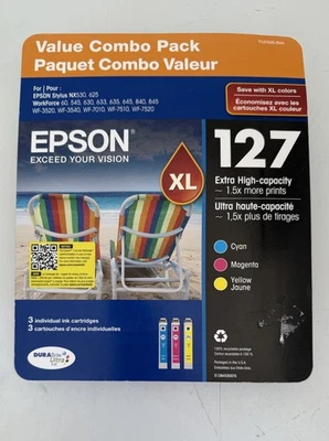 Epson 127 XL Ink Cartridge Combo Pack Cyan Magenta Yellow 2026 - Image 1 of 3
