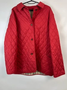 Giacca trapuntata BURBERRY London cappotto rosso Nova fodera check taglia 2XL - Foto 1 di 7
