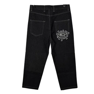 Always Adwysd NEW Heavy Duty Denim Black Unisex Jeans Large Streetwear Skater - Picture 1 of 11