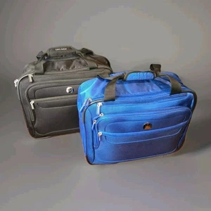 DELSEY Carry or Wheeled Handle Tote Business Computer Bag Travel Case Blue/Black - Picture 1 of 31