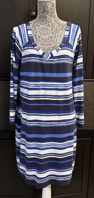 Lily Pulitzer Womens Blue/White Striped 100% Cotton Dress XL - Image 1 of 4