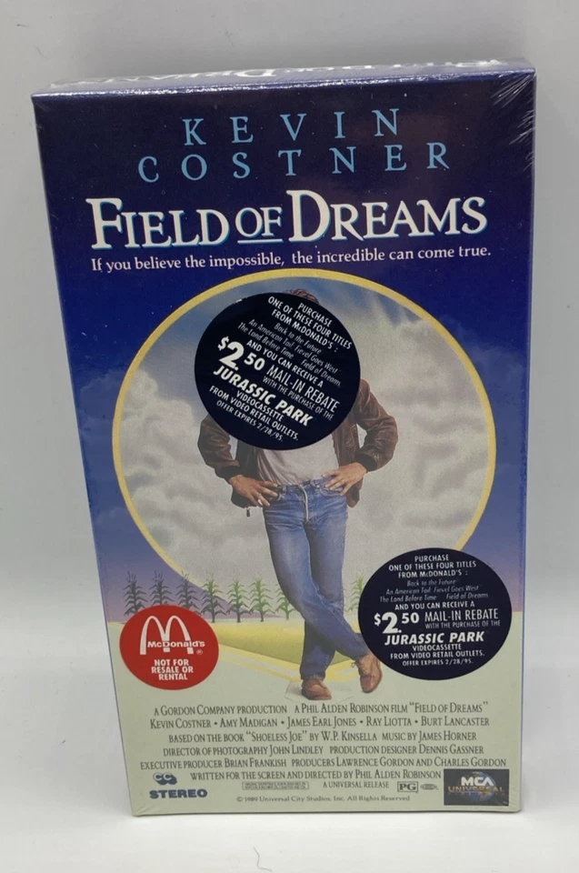 Field of Dreams VHS New Sealed No UPC McDonald’s MGM Watermarks Foto 1 de 1
