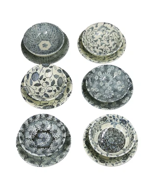 Juego de platos de gres Takahashi postre arroz o sushi 12 piezas 6 tazones 6 platos pequeños Foto 1 de 4