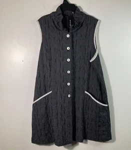 Damen Yushi Artsy Lagenlook Tunika L kariert ärmellos schwarz weiß Neu mit Etikett - Bild 1 von 11