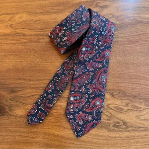 Corbata de seda Brooks Brothers Makers cachemira - clásica roja azul marino vintage preppy - Imagen 1 de 4