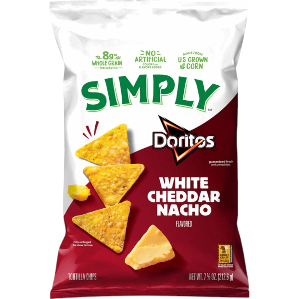 (Paquete de 3) Doritos Simply White Cheddar Nacho® Sabor Tortilla Chips Bolsa de 7 OZ Foto 1 de 4
