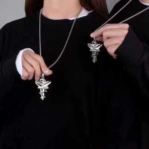 Legierung schwarz Mamba Anhänger Halskette Boho Schmuck Pullover Kette Party - Bild 1 von 14