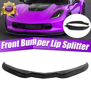 For 2014-2019 Corvette C7 Stage 2 Front Bumper Lip Splitter Spoiler Gloss Black - Bild 1 von 12